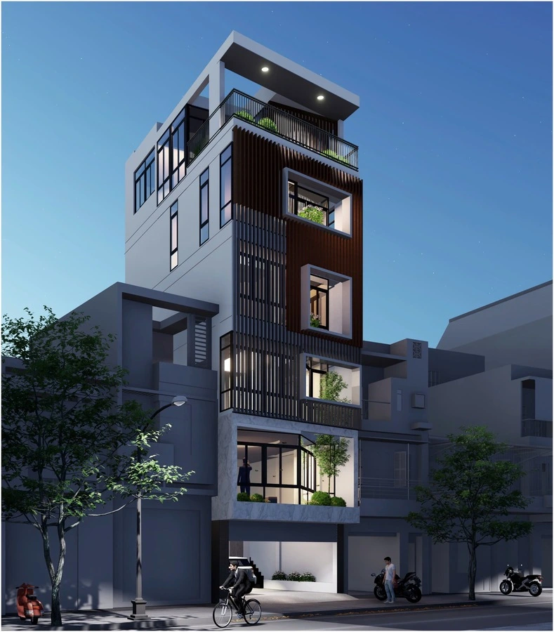 Mẫu nhà phố tại Hoàng Văn Thái diện tích sàn: 65m2 (6 tầng )